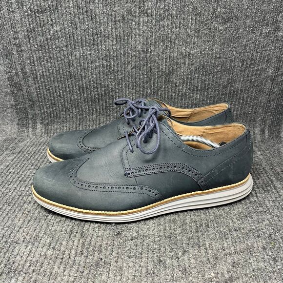 Cole Haan Grand OS Suede Wingtip Oxfords Blue Mens Size 13 M C26473 - Picture 3 of 8